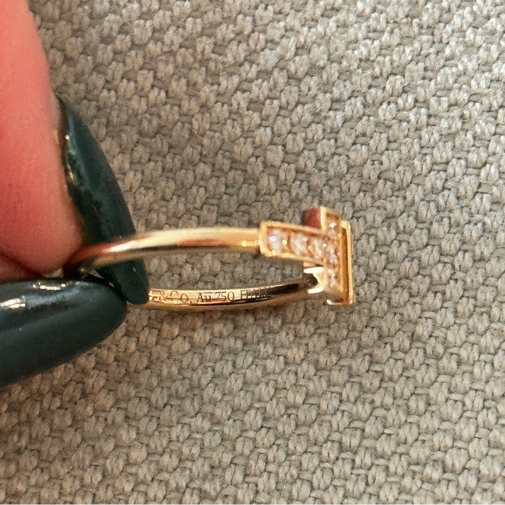 ⭐️Tiffany⭐️T Diamond 18K Gold Wire Ring - Picture 10 of 12